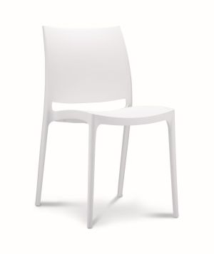 Chaise de cantine / chaise de patio Maya blanc