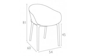 Sky kuipstoel, rood, geschikt voor binnen en buiten