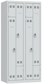 armoire monobloc 2 colonnes gris