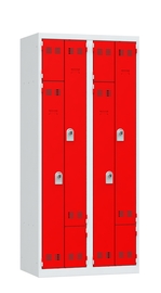 armoire monobloc 2 colonnes rouge