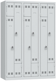 armoire monobloc 3 colonnes gris