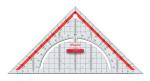 Maped geodriekhoek 26 cm met handvat