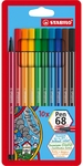 STABILO PEN 68 viltstift, etui van 10 stuks, geassorteerde kleuren