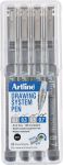 Fineliner Drawing System, 4 st: 0,1- 0,3