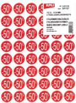 Agipa Kortinglabel -50%, rood, 192stuks,