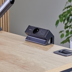 Fellowes contactdoos Power Desk, 1 stopcontact + 1 x USB-A + 1 x USB-C, zwart, voor België