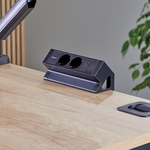 Fellowes contactdoos Power Desk 2, 2 stopcontacten + 1 x USB-A + 1 x USB-C, zwart, voor Nederland