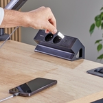 Fellowes contactdoos Power Desk 2, 2 stopcontacten + 1 x USB-A + 1 x USB-C, zwart, voor België