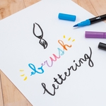 Creakit brushpen met fineliner, etui van 12 stuks in geassorteerde kleuren