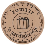 Etiquette imprimée en rouleau, 500 pièces, diamètre 39 mm, kraft, Zomaar aardigheidje