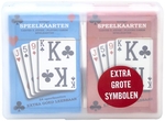 SOHO Premium Optivision speelkaarten, set van 2 stuks, rood en blauw