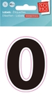 SOHO etiketten cijfers, 0, ft 85 mm, zwart, blister van 1 stuk