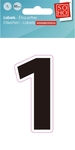 SOHO etiketten cijfers, 1, ft 85 mm, zwart, blister van 1 stuk