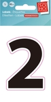 SOHO etiketten cijfers, 2, ft 85 mm, zwart, blister van 1 stuk