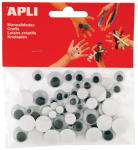 Apli bewegende ogen rond zwart 100stuks