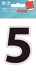 SOHO etiketten cijfers, 5, ft 85 mm, zwart, blister van 1 stuk