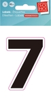 SOHO etiketten cijfers, 7, ft 85 mm, zwart, blister van 1 stuk