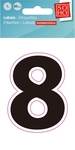 SOHO etiketten cijfers, 8, ft 85 mm, zwart, blister van 1 stuk