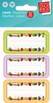 SOHO huishoudetiketten, 33 x 67 mm, etui van  9 stuks, fruit