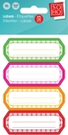 SOHO huishoudetiketten, 25 x 69 mm, etui van  12 stuks, geassorteerde kleuren