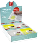SOHO memoblok, 76 x 76 mm, 50 vel, transparant, geel en wit