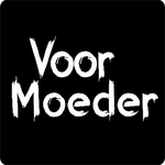 Etiquette imprimée en rouleau, 500 pièces, diamètre 39 mm, Voor Moeder, blanc sur noir