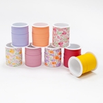 Ruban cadeau, 10 mm x 10 m, Fleurs Joyeuses, uni et fleurs