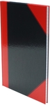 SOHO notitieboek, A4, harde kaft, zwart met rode hoeken