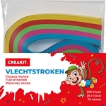 Creakit vlechtstroken, 38 x 1,5 cm, pak van 200 stuks in geassorteerde kleuren