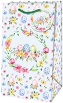 Sac cadeau Pâques, fleurs et oeufs, S, 6 x 15 x 15 cm