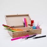 Creakit tekendoos, uit beukenhout, 21 x 10 x 6 cm, zonder verdeling