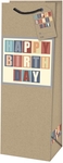 Sac cadeau Happy Birthday, pour bouteille, 9 x 36 x 13 cm