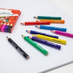 Creakit kleurpotloden, 9 cm, extra dik, etui in karton van 10 stuks in geassorteerde kleuren