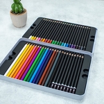 Creakit kleur- en tekenpotloden Premium, metalen doos van 48 stuks in geassorteerde kleuren en 1 penseel