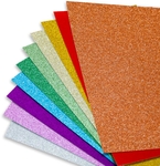 Creakit glitterkarton, A4, 250 g, geassorteerde kleuren, pak van 10 vel