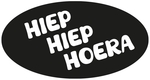 Etiquette imprimée en rouleau, 500 pièces, largeur 39 mm, Hiep Hiep Hoera, blanc sur noir