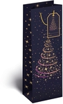 Sac cadeau Noël, arbre de Noël, pour bouteille, 9 x 36 x 13 cm