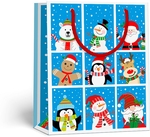 Sac cadeau Noël, figurines de Noël, M, 10 x 23 x 19 cm