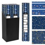 Geschenkpapier Kerst, 70 cm x 2 m,blauw,