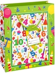 Sac cadeau anniversaire chiffres, M, 10 x 23 x 19 cm