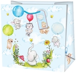 Sac cadeau High in the Sky, animaux avec ballons, M, 10 x 23 x 19 cm