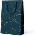 Sac cadeau Luxury, bleu foncé, M, 10 x 23 x 19 cm
