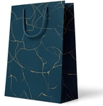 Sac cadeau Luxury, bleu foncé, L, 20 x 33 x 27 cm