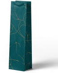 Sac cadeau Luxury, pétrole, pour bouteille, 9 x 36 x 13 cm
