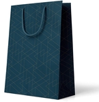 Sac cadeau Unique, triangles, bleu, L, 20 x 33 x 27 cm