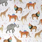 Papier cadeau, 150 m x 30 cm, animaux avec rubans