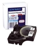 Dymo D1 tape 12 mm x 5,5 m, zw/wit,perm.