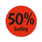 Etiquette imprimée en rouleau, 500 pièces, diamètre 35 mm, rouge, 50 pourcent korting