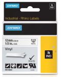 Dymo RHINO vinyltape 12 mm, zwart op wit