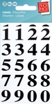 SOHO etiketten cijfers, 0-9, ft 16 mm, zwart, blister van 2 stuks